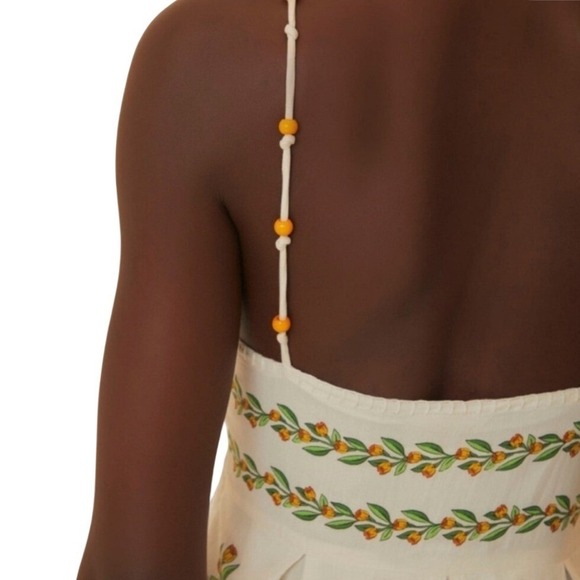 Farm Rio NWT SZ MED Trophical lightness off white Maxi Dress Floral Print Flowy - Picture 9 of 16